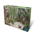 A 1000-piece jigsaw puzzle box from The Puzzle Collab, featuring an illustrated scene by artist Sarah Reyes. A whimsical frozen pond with figures, trees, and small animals. The box is shown at an angle against a white background.